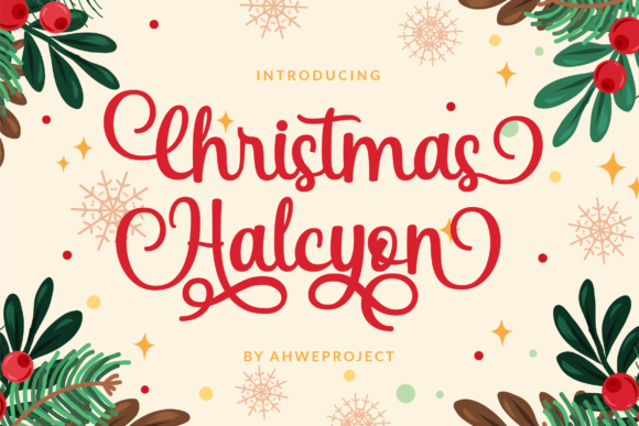 Christmas Halcyon: A Handwritten Font for Editorial Charm